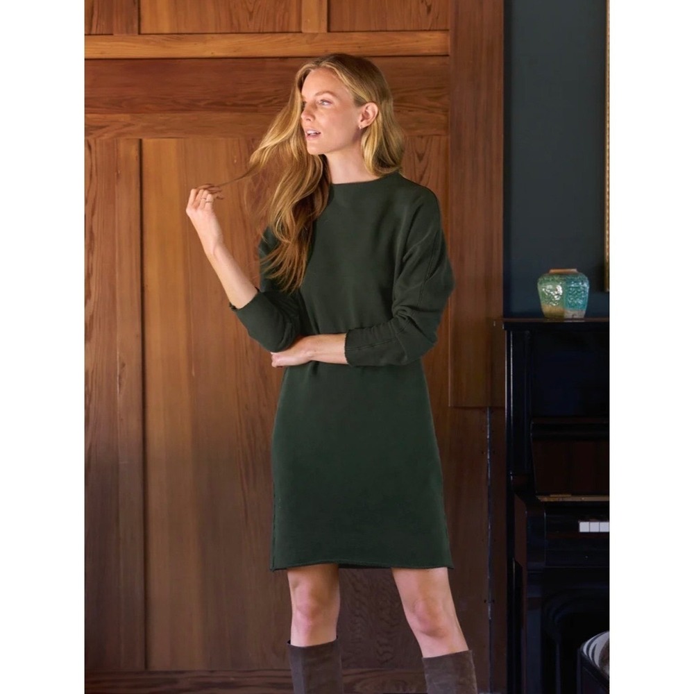 Frank and‎ Eileen Izzie Sweatshirt Party Dress XL Evergreen Cotton Holiday NEW